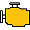 Yellow motor icon