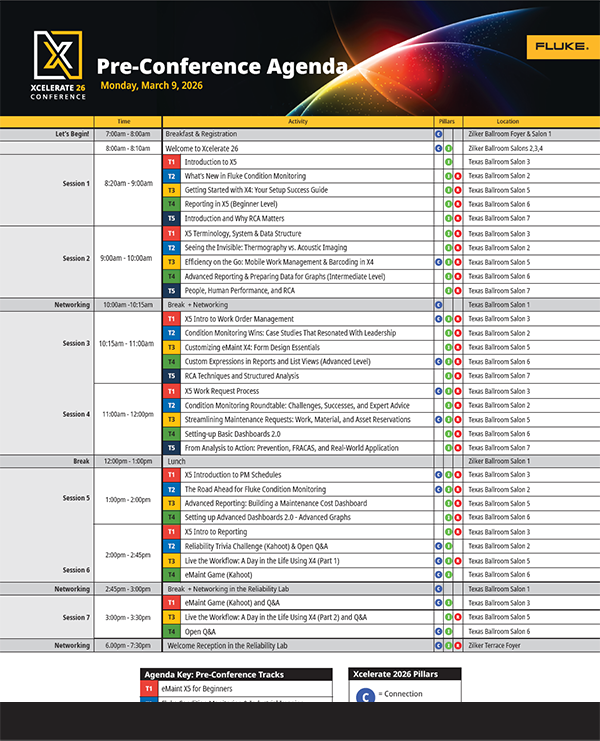 Xcelerate 2026 pre-conference agenda